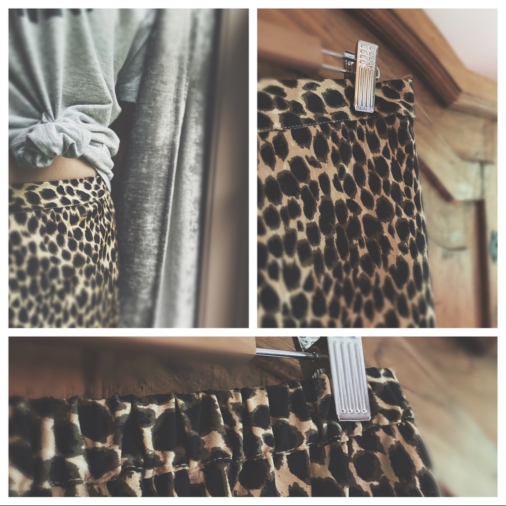 Boutique Artisan Leopard Print Midi Skirt | Handmade A-Line | NWOT Hp🌵 - Picture 5 of 11